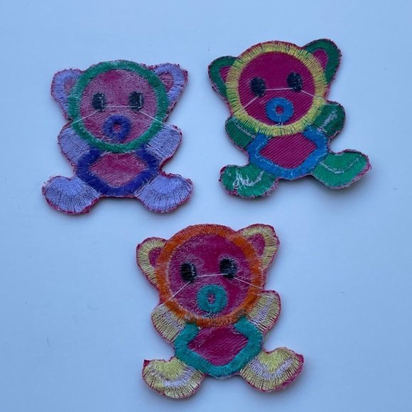 Lot of 3 Patches Multi Color Iron One Patches for craft Clothes Kids Embroidery - Picture 8 of 8